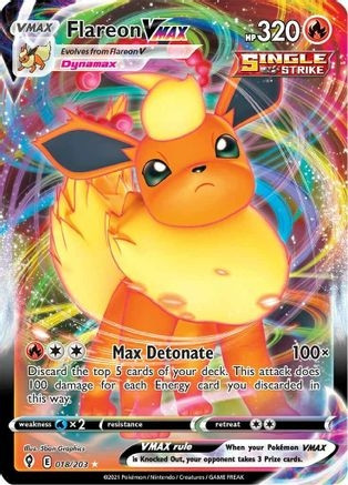 Flareon VMAX (PTCG-SWSH07) (Holofoil) (#018/203)