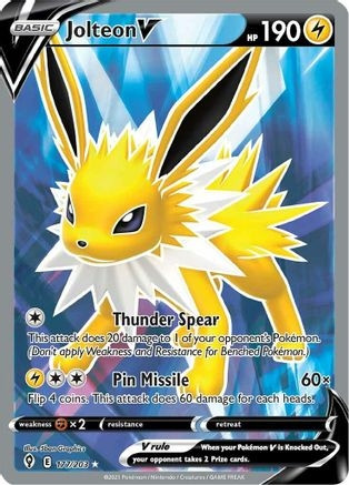 Jolteon V (Full Art) (PTCG-SWSH07) (Holofoil) (#177/203)
