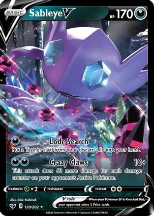 Sableye V (PTCG-SWSH01) (Holofoil) (#120/202)