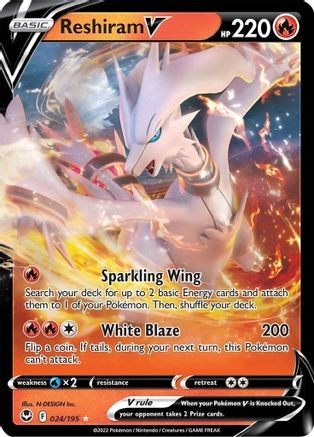 Reshiram V (PTCG-SWSH12) (Holofoil) (#024/195)