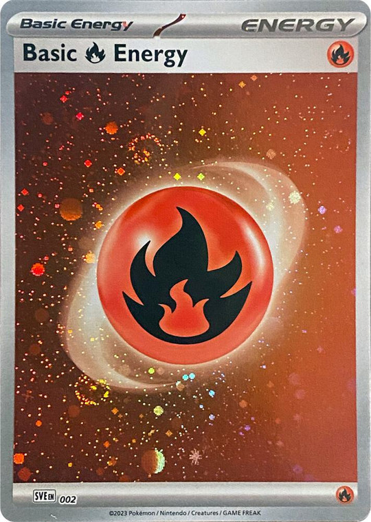 Basic Fire Energy (Cosmos Holo) (PTCG-SV1) (Holofoil) (#002)