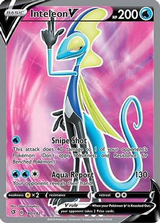 Inteleon V (Full Art) (PTCG-SWSH02) (Holofoil) (#180/192)