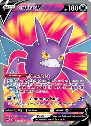 Crobat V (Full Art) (PTCG-SWSH03) (Holofoil) (#182/189)