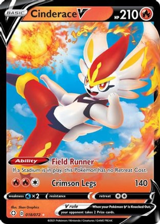 Cinderace V (PTCG-SHF) (Holofoil) (#018/072)