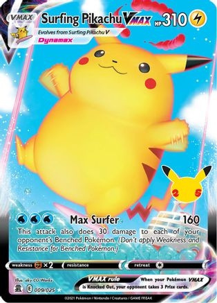 Surfing Pikachu VMAX (PTCG-CLB1) (Holofoil) (#009/025)