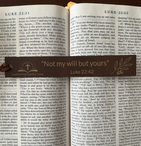 'Not my will but yours' Leather Bookmark – Christian Bible Verse Gift | God Family Country"