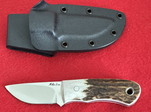 Mike Irie Custom Sambar Stag Drop Point Fixed Blade Knife, Vasco Wear
