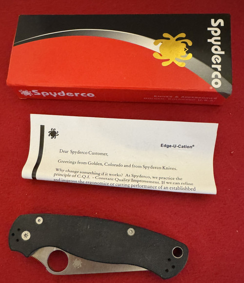 Spyderco Paramilitary 2 Folding Knife, C81GP2, Box and Papers