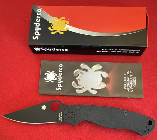 Spyderco Para Military 2 Folding Knife, Black Blade, C81GPBK2,NIB