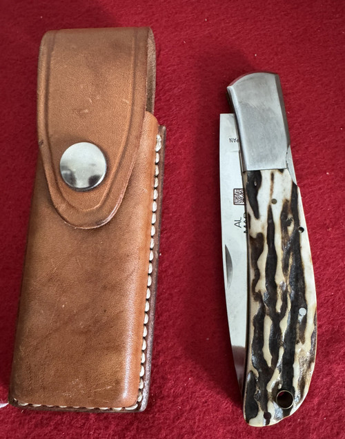 Al Mar Eagle Lock Back Folding Knife, STAG, 1005 , Original Sheath