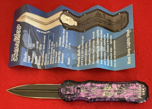 Piranha Excalibur OTF Tactical Knife Double Action Automatic Purple
