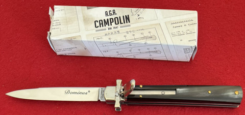 A.G.A. Campolin Italian 9" Dominus Brazilian Horn Swedgey Blade # GO-DOM23A-HB UNUSED W/Orig. Box