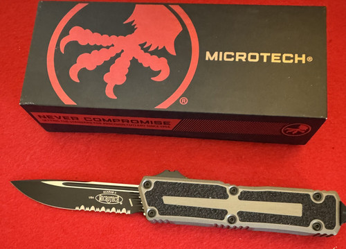 Microtech Scarab II S/E Gen III 1278-2NC Black Standard Natural Clear Partial Serrated