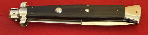 18" Italian Auto Stiletto, Black Micarta, MONSTER, 1984