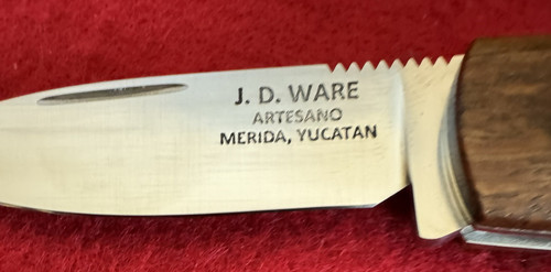 J.D. WARE CUSTOM SLIPJOING FOLDING GENTLEMAN'S KNIFE & LEATHER POUCH