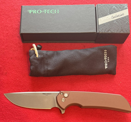 Protech Manual Mordax Flipper Pocket Knife, Magnacut, BLADE SHOW 2026, Brown,  BSA26.Mordax.1