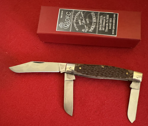 Queen Large 3 Blade Workhorse Stockman Pocket Knife #49