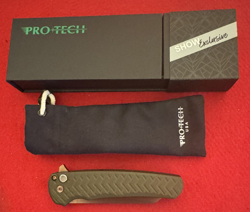 Pro-Tech Malibu Flipper, Blade Show West 2026 Exclusive,  Copper Rose, MagnaCut, Reverse Tanto, Green