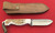 ANZA BODDINGTON CUSTOMIZED by LEE FIXED BLADE TACTICAL FILE KNIFE, ELK ANTLER, CUSTOM SHEATH