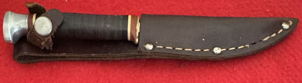 Ka-bar Little Finn Bird & Trout fixed blade knife w/leather sheath
