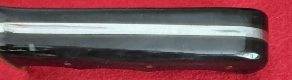 REMINGTON DUPONT FIXED BLADE KNIFE, BUFFALO HORN, SHEATH