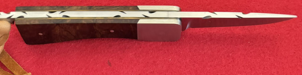 Gene Basket Custom Pistol Grip Folding Knife, Ironwood