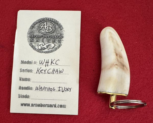Arno Bernard Knives Warthog Tusk Key Chain & Certificate