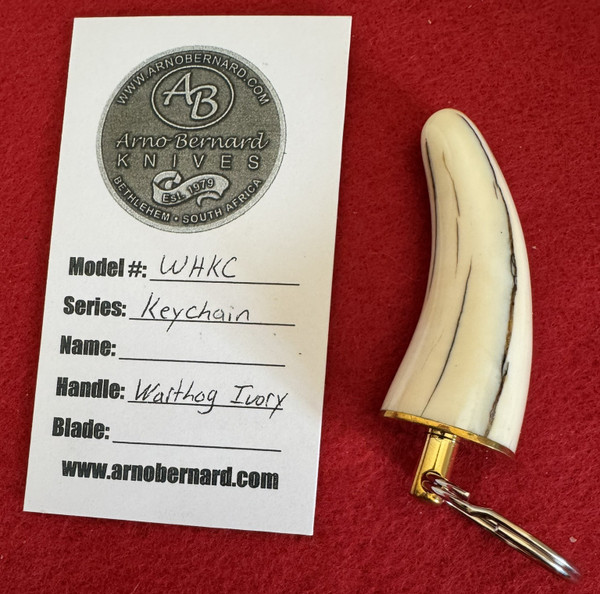 Arno Bernard Knives Warthog Tusk Key Chain & Certificate