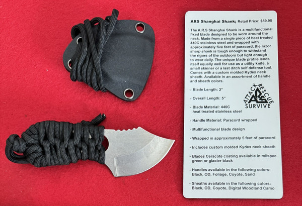 A.R.S SHANGHAI SHANK NECK KNIFE by ALEX SHUNNARAH