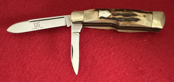 Swanner Ohio Gunstock  Stag,  Folding Pocket Jack Knife