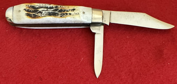 LF&C Landers, Frary & Clark, 2 Blade Jack Knife, Imitation Stag