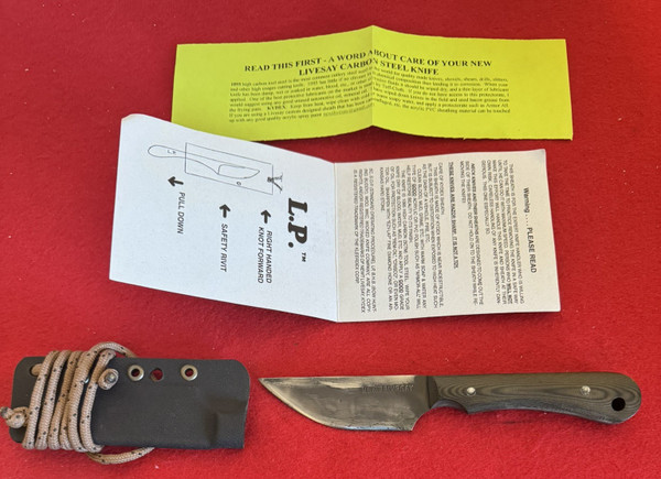 Newt Livesay Custom  Little Pecker Neck Knife, Micarta, Kydex Sheath