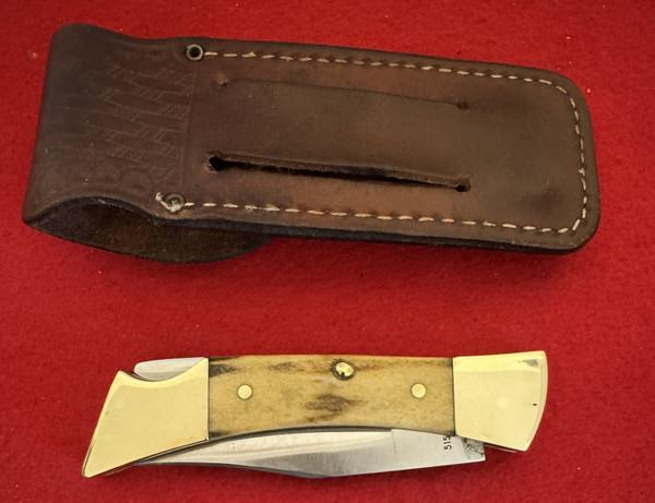 Case HAMMERHEAD lockback folding knife and sheath. Model 5159LSSP.