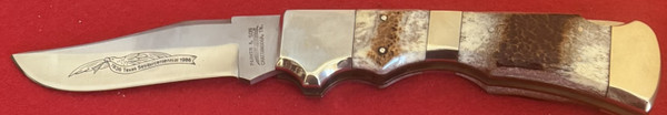 Parker & Son  Large Stag Bowie Folding knife, Vintage, M-1467