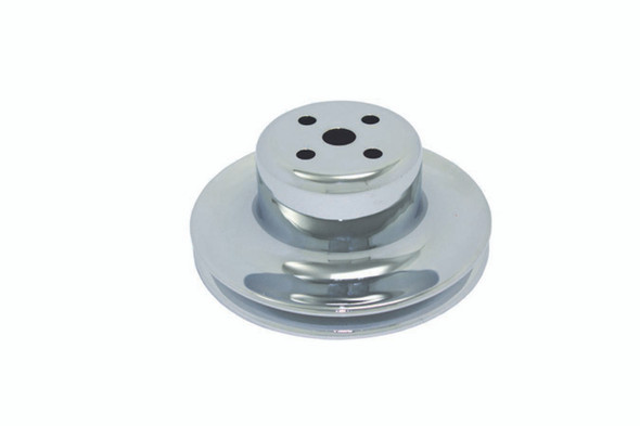 65-66 SBF 1 Groove Water Pump Pulley Chrome
