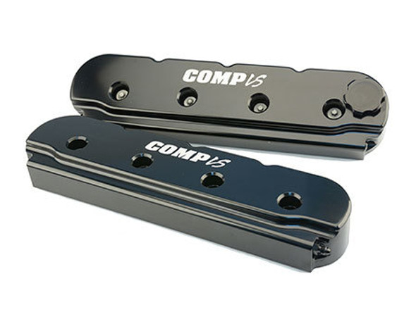 GM LS Billet Valve Cover Set Black Finish