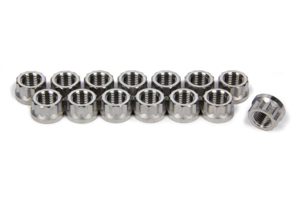 Header Flange Nut Set 12pt Titanium 14pcs