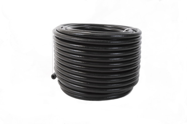 6an PTFE S/S Braided Hose 20ft Black Jacketed