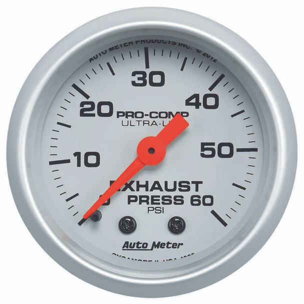 Exhaust Pressure Gauge 0-60psi Ultra-Lite