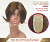 EP3608 Mono Silk Premium Remy Human Hair Topper for natural part line