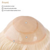 Women’s Mono Hair Topper with inner layer + Glass Silk PU perimeter + 1/8" folded lace T40V2