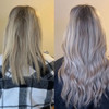 24" Tape in Hair Extensions before and after