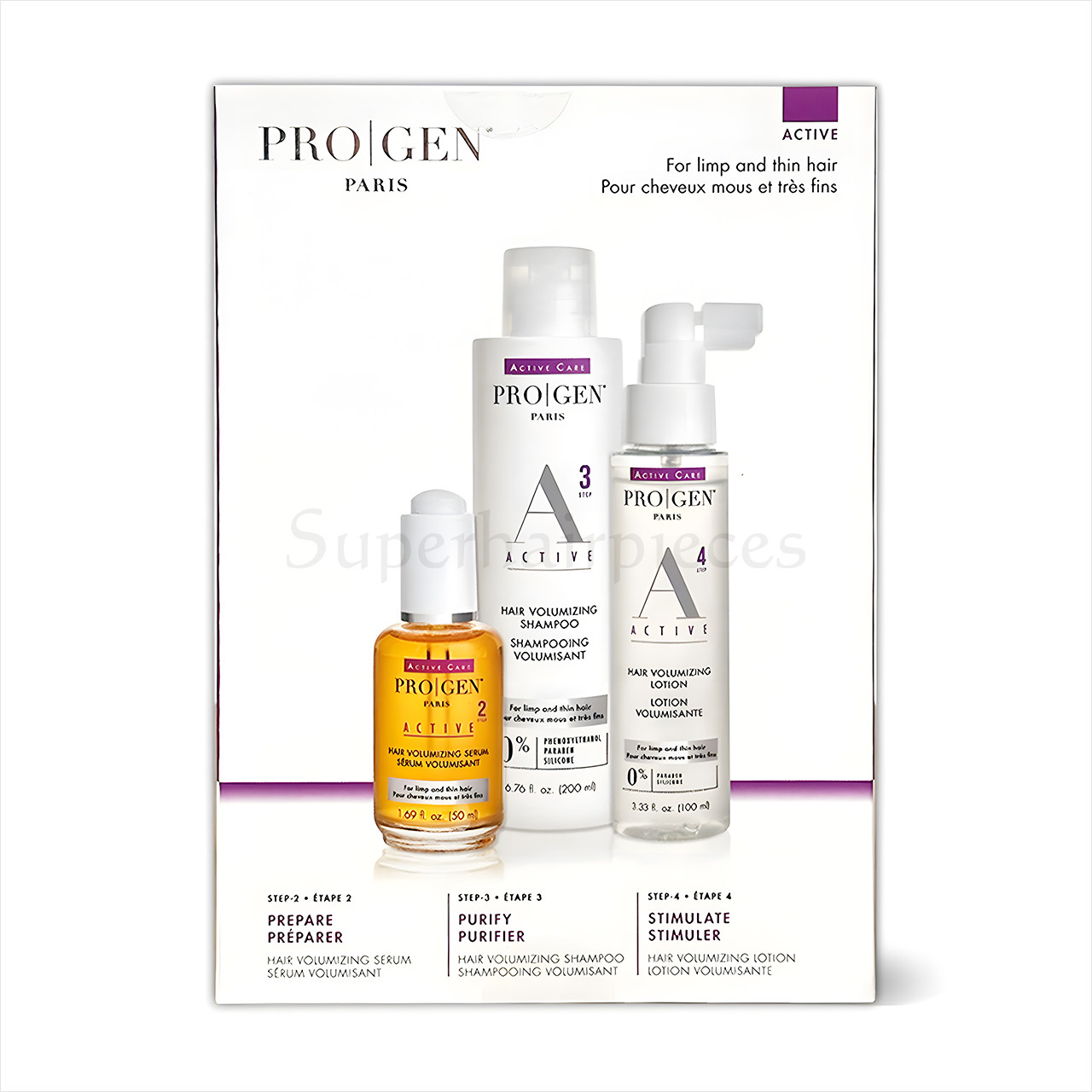 PROGEN Active Care Active 3 Step Kit - For Thinning Hair