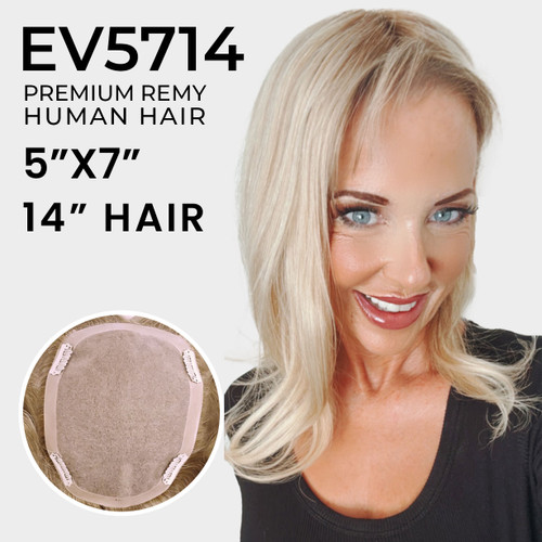 Mono Silk Top Premium Remy Human Hair Clip On Hair Topper - Ez Volume 5714 (EV5714)