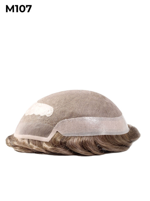 M107 Poly tab Monofilament Top Hair System for Men