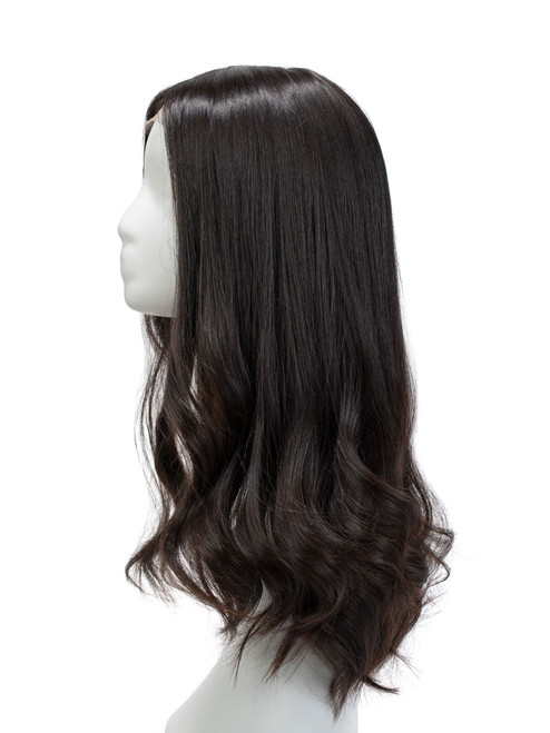Sarah kosher sheitel styled on model