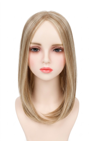J210-Premium Human Hair Women Topper with Clips