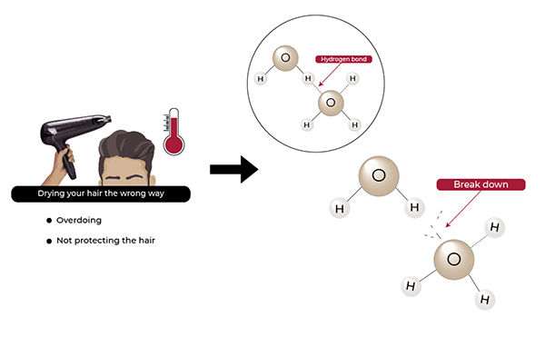 Heat can also cause hair shedding