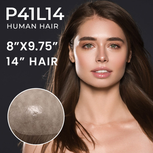 P41L14 Skin Base Hair Topper 14" Remy Human Hair
