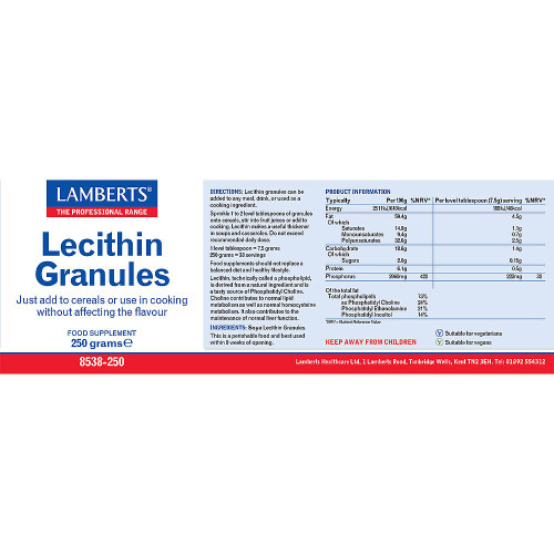 Soya Lecithin Granules. Hadley Wood Healthcare Ltd (Incorporating